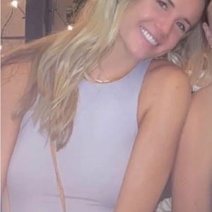 Aritzia Babaton High Neck Bodysuit in Slate/Lavendar Size Medium